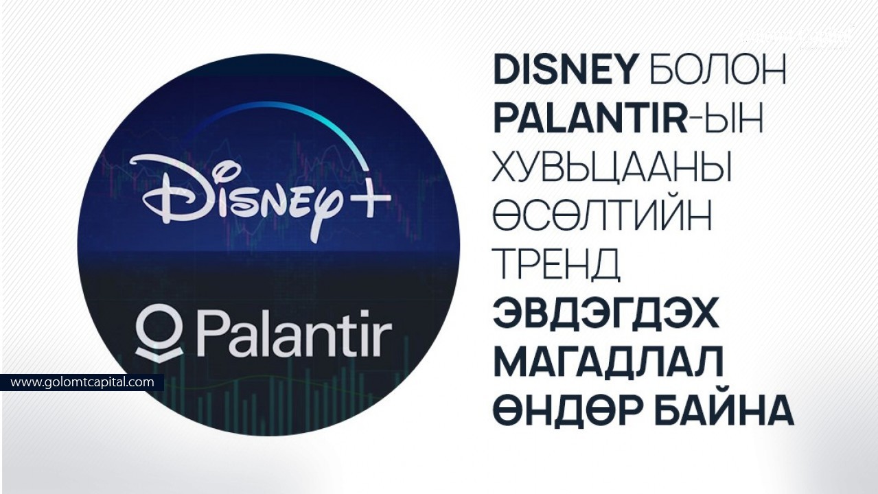 Disney болон Palantir-ын хувьцааны өсөлтийн тренд эвдэгдэх магадлал өндөр байна